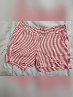 J. Crew Pink & White Striped Seersucker Shorts